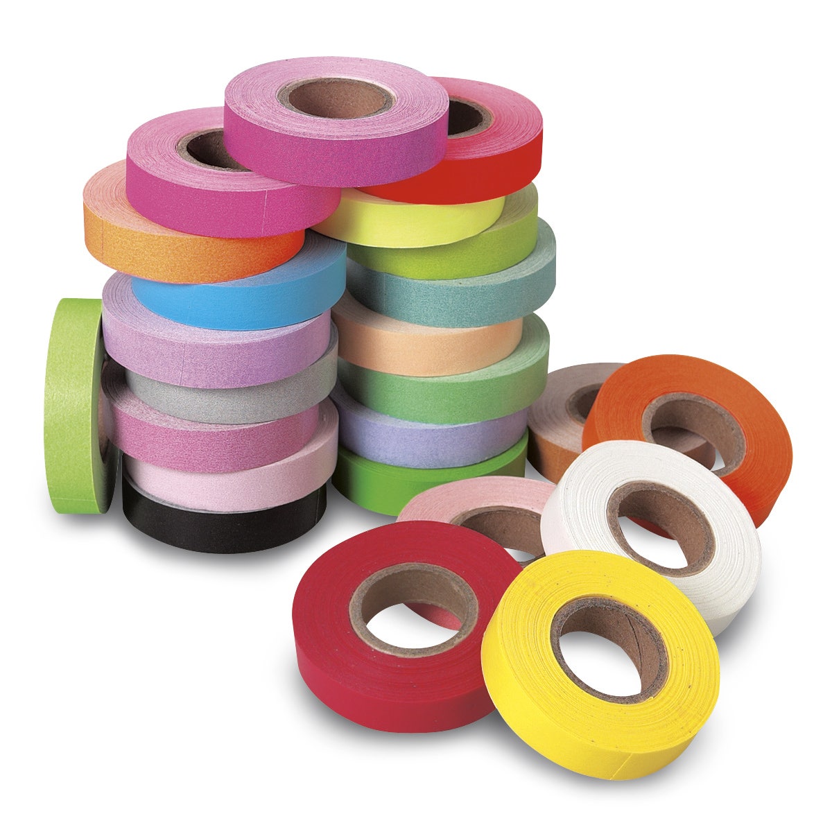 9725778-Colored Tape - Set of 24 - 1/2 in. x 500 in. Rolls