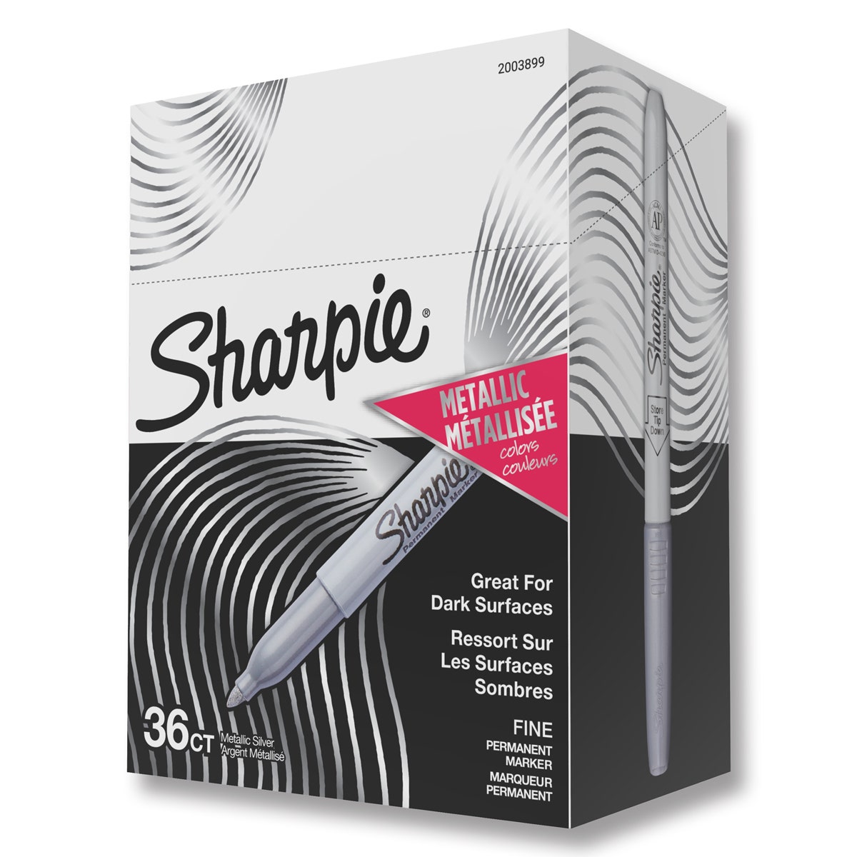 9725967-Sharpie® Fine-Point Silver Metallic Markers - School Pack of 36
