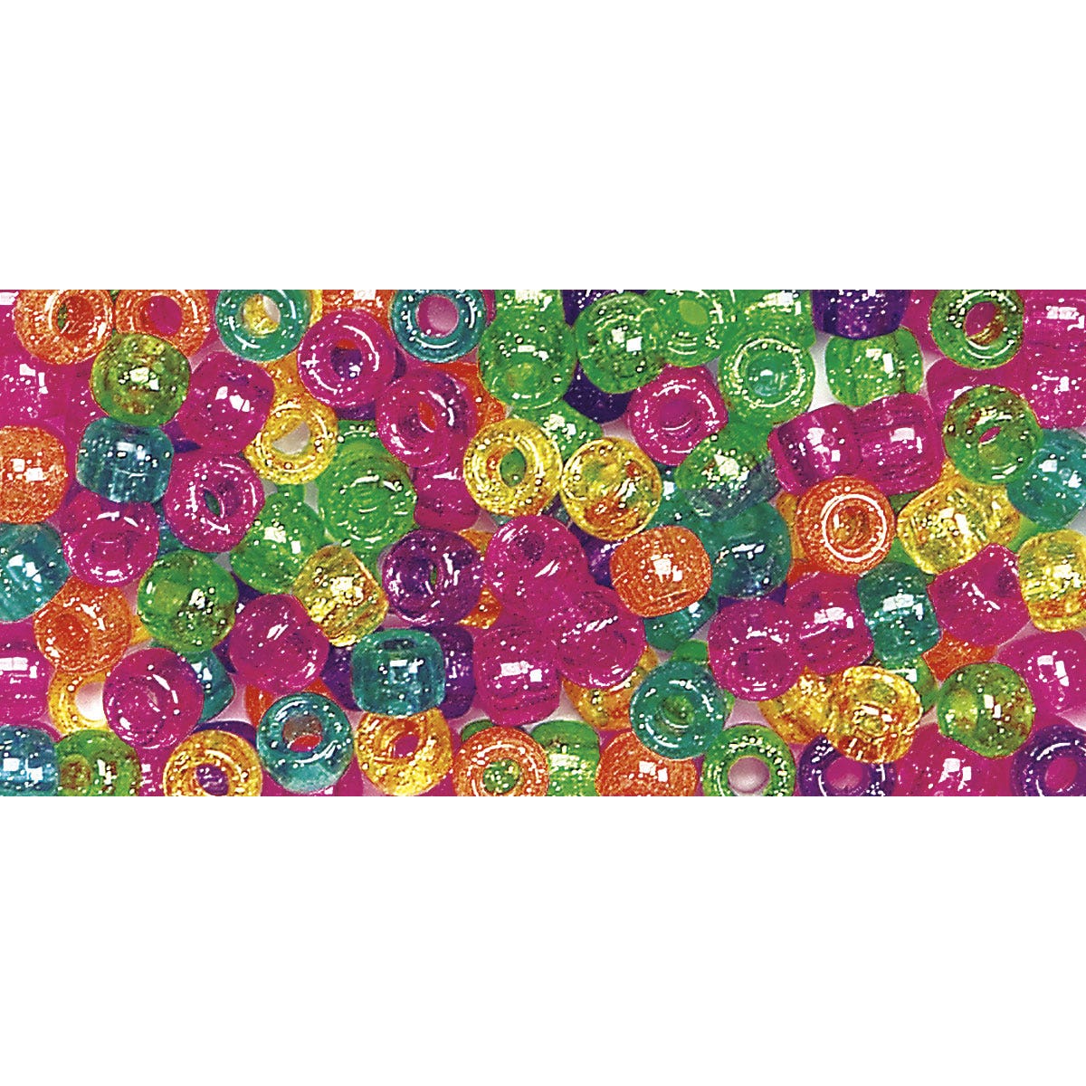 9726409-Jelly Sparkle Pony Beads - 9 mm x 6 mm