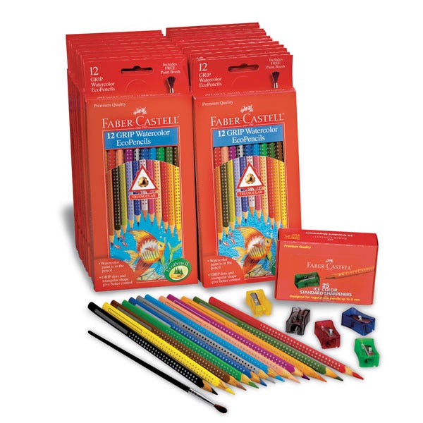 X00009726535-Faber-Castell Color Grip Watercolor Eco Pencils