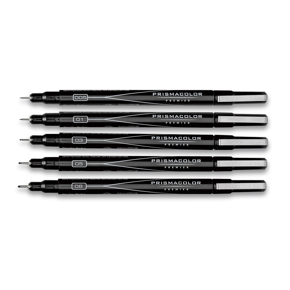 9726653-PRISMACOLOR® Premier® Illustration Fine-Line Markers - Black - Set of 5