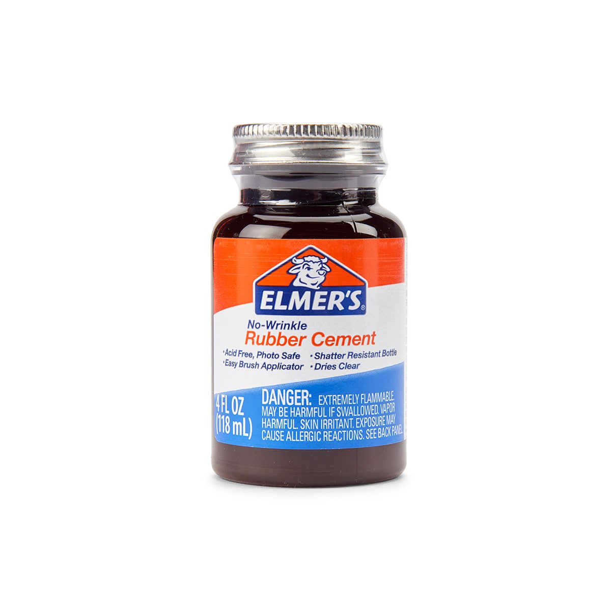 9726767-Elmer's® Rubber Cement - 4-oz. Plastic Bottle with Brush Applicator