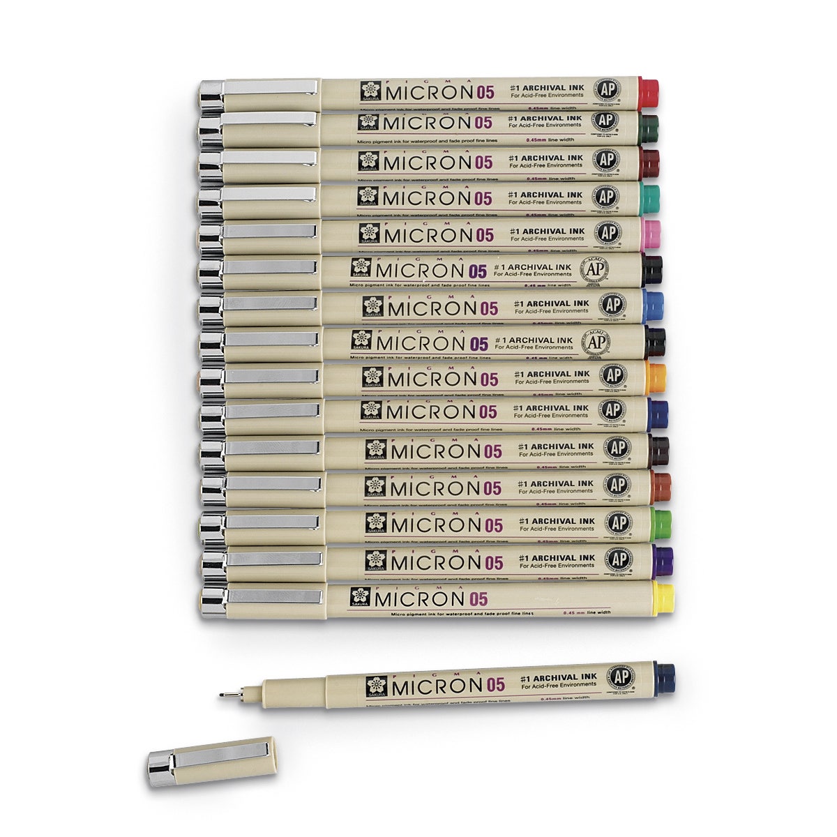 9727756-Sakura® Pigma® Micron® Assorted Color Permanent Pens - Set of 16