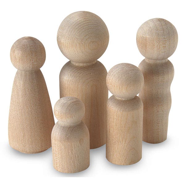 9727874-Assorted Wood People Shapes - Pkg. of 40