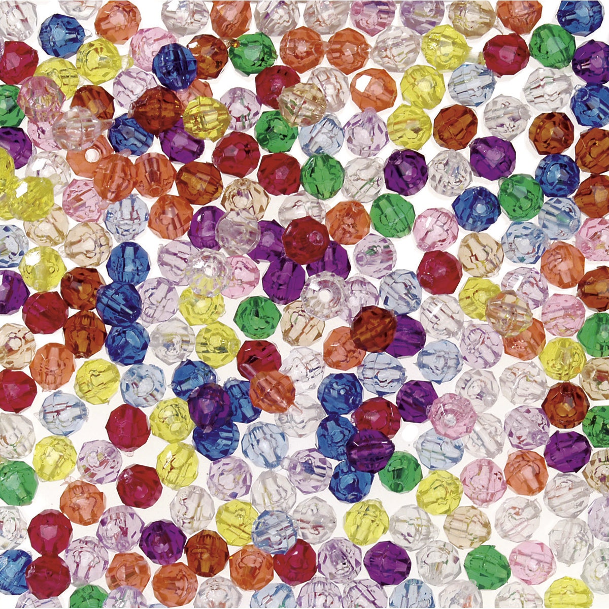 9727987-8 mm Multicolored Faceted Beads - 1-lb. Pkg.