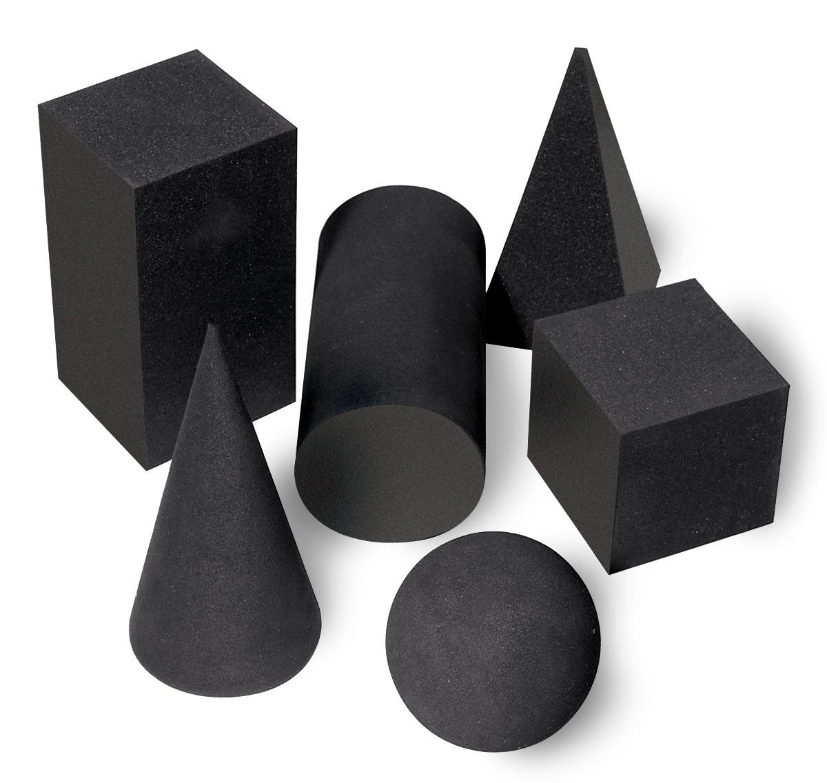 9728640-Nasco Black Geometric Solids - Set of 6