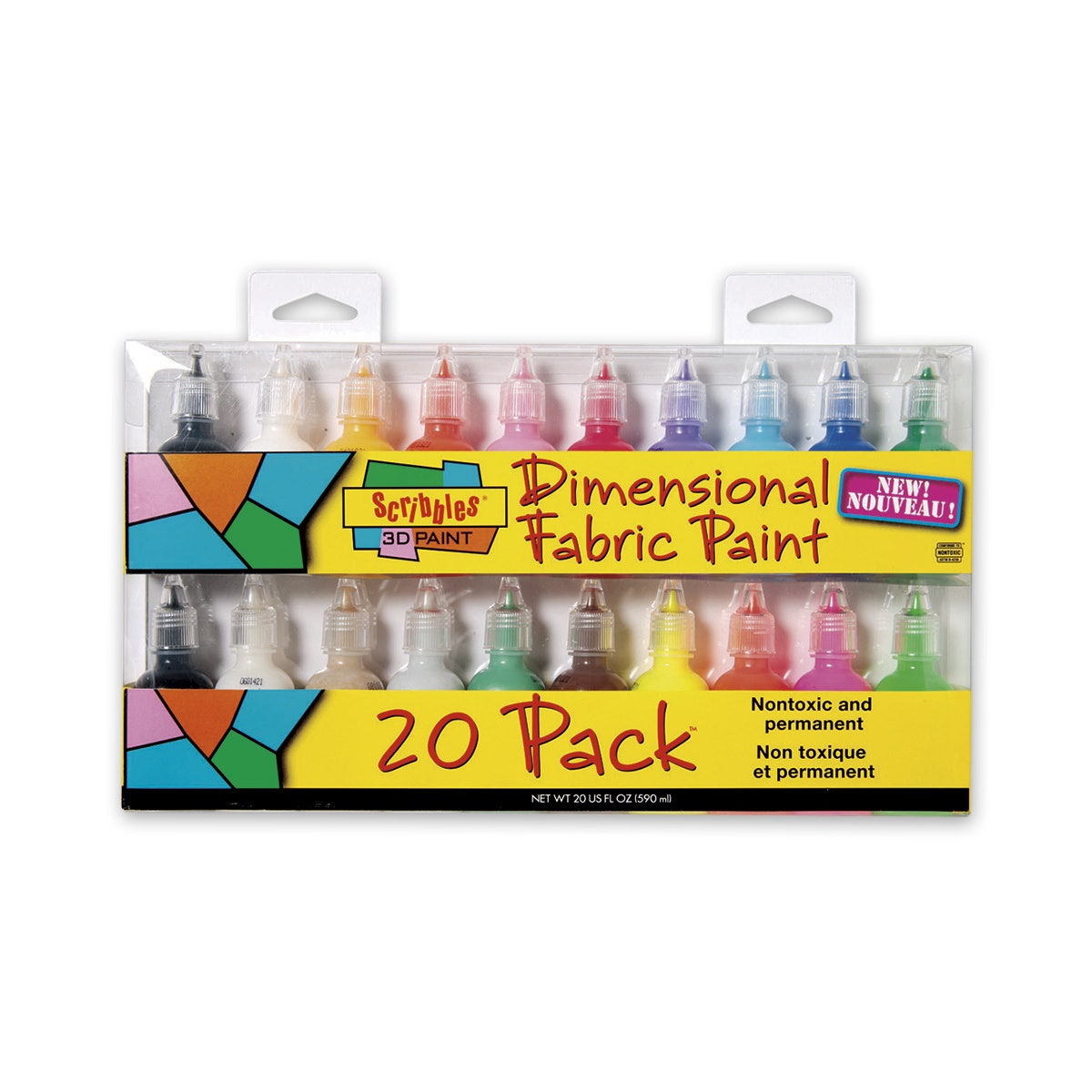 X00009728731-Scribbles® Dimensional Fabric Paint Set - Pack of 20