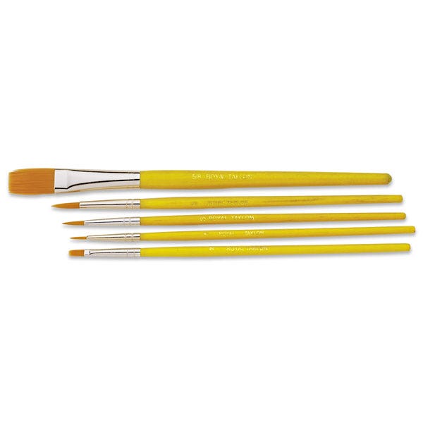 9728920-Royal Brush® Golden Taklon Brushes - Set of 5