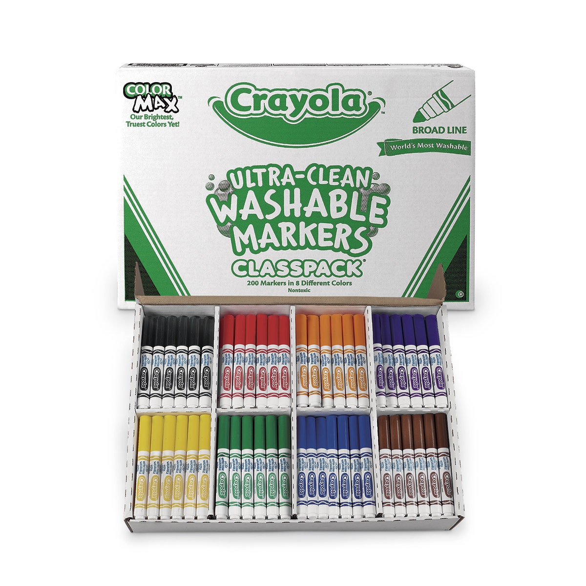 9728998-Crayola® Ultra-Clean Washable® 8-Color Conical-Tip Classpack® of 200