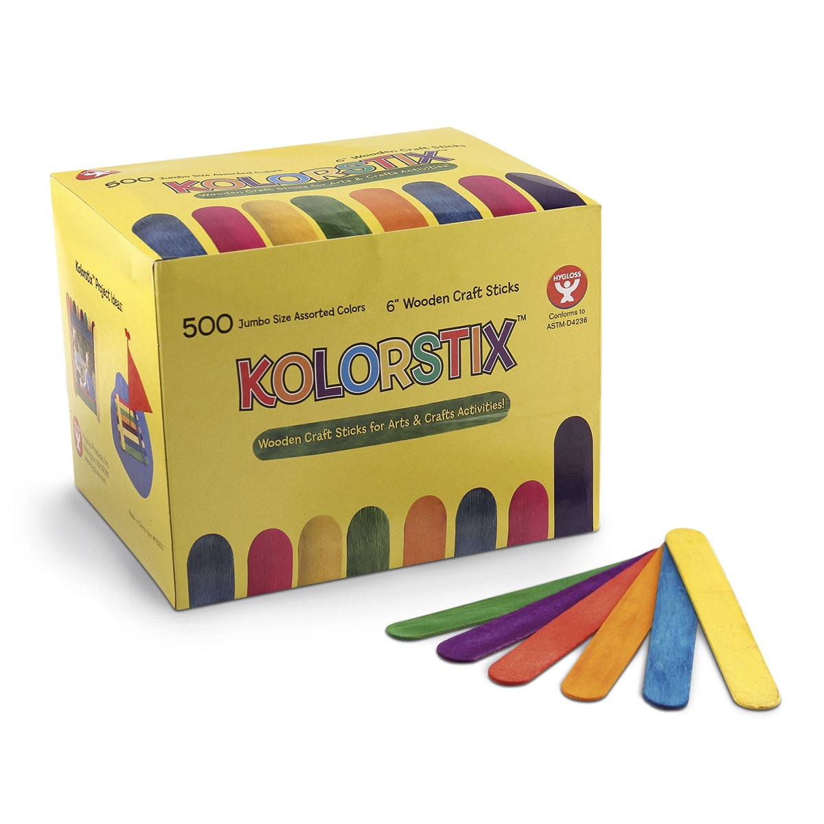 9729228-Kolorstix™ Jumbo Colored Wood Stix - Box of 500