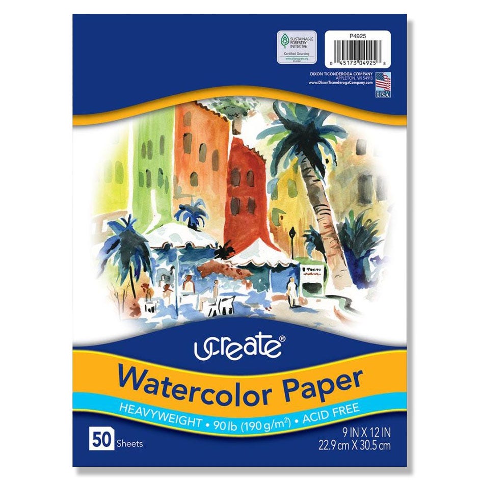 X00009729610-Pacon Ucreate® Watercolor Paper - 50 Sheets