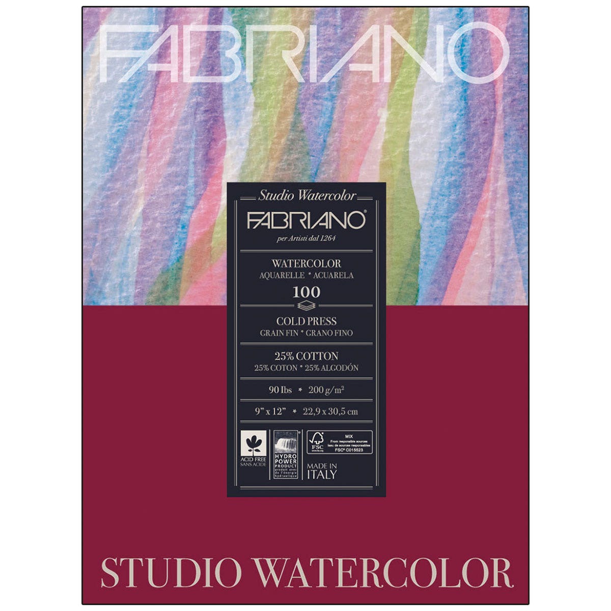 X00009729760-Fabriano Studio Watercolor Paper - Cold Press - 90 lb. - 100 Sheets