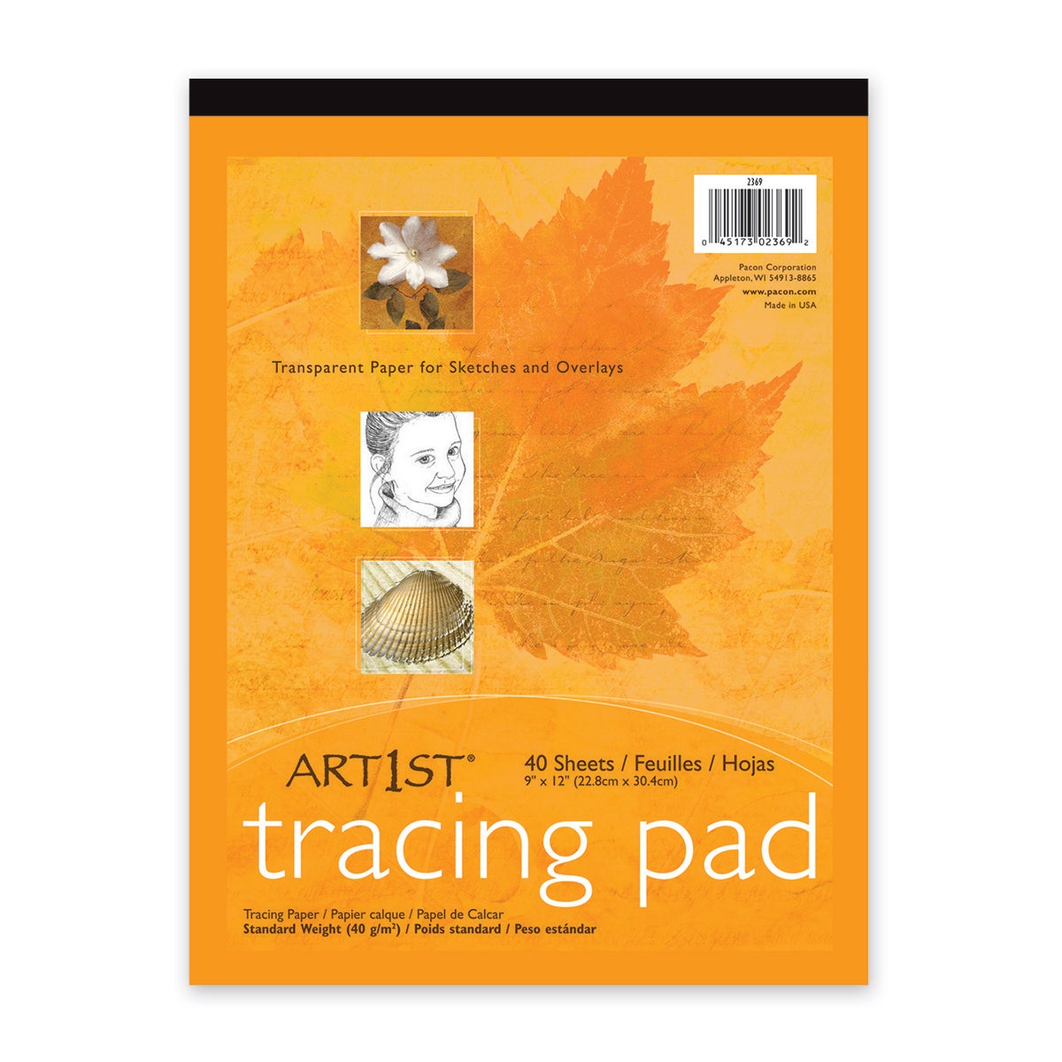 9729877-Pacon® ArtIst® Tracing Pad - 40 - 9 in. x 12 in. Sheets - 40 gsm