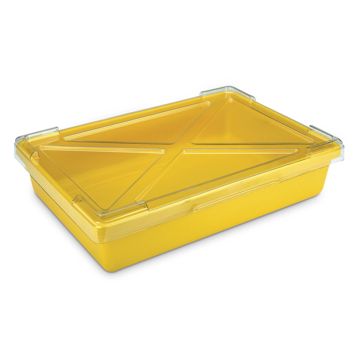 9730076-Yellow Plastic Tote Tray & Lid