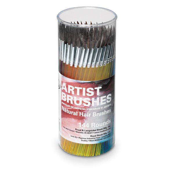X00009730217-Royal Brush® EconoCanister of Artist Brushes - Set of 144 Round Brushes