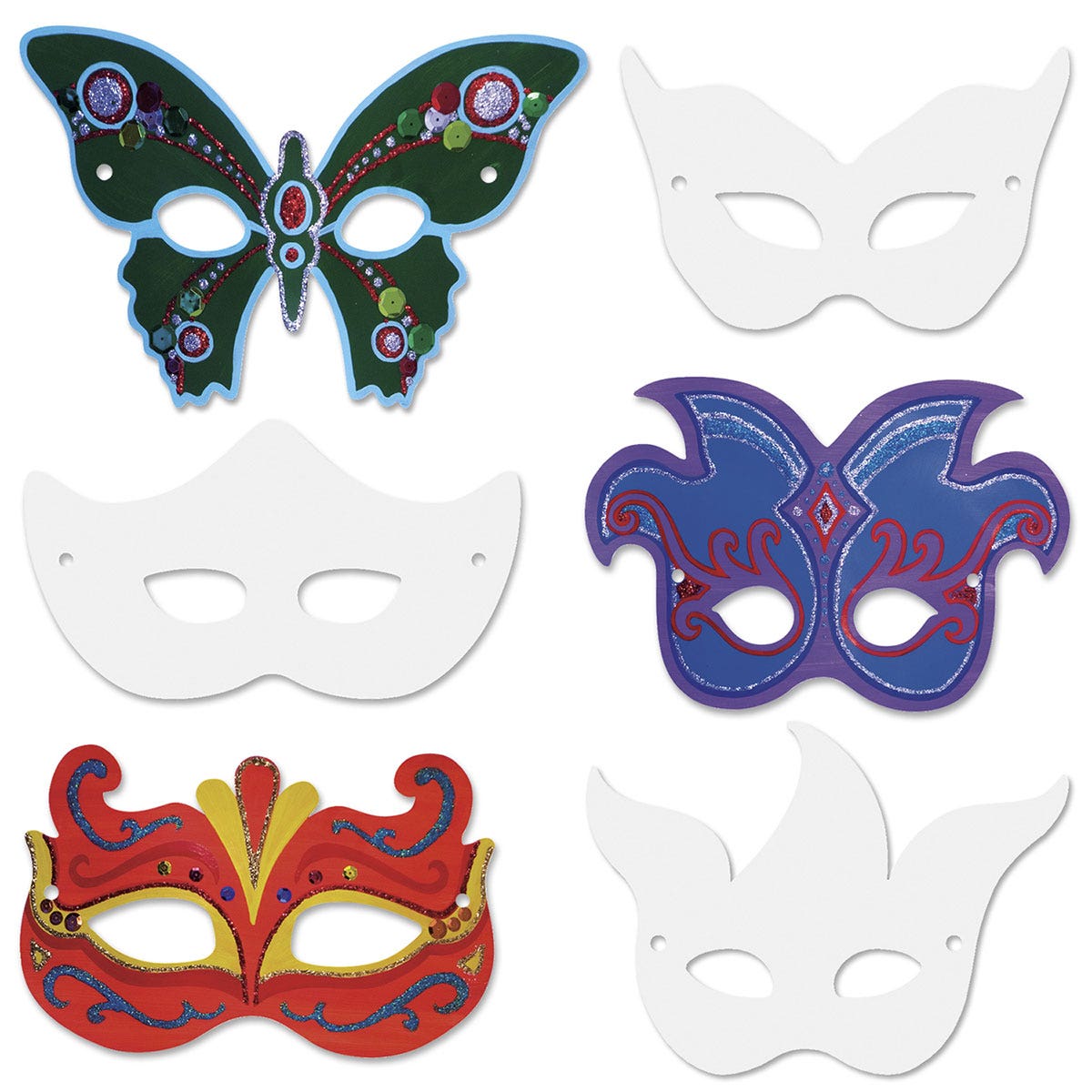 9730347-Pacon® Die Cut Mardi Gras Masks - Set of 24