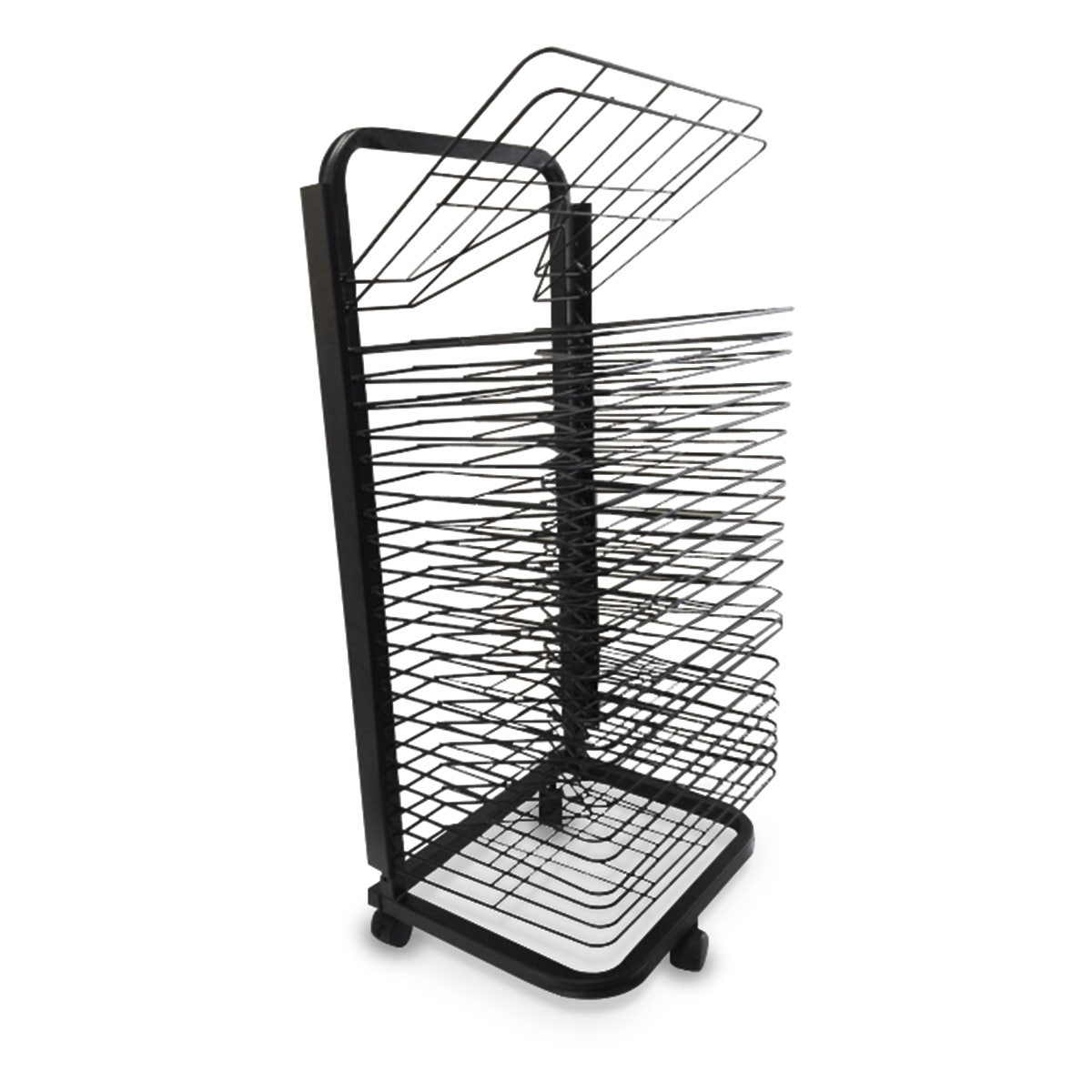 9730551-Masterpiece Mobile Floor Rack with 25 Flip Shelves - 12 in. x 18 in.