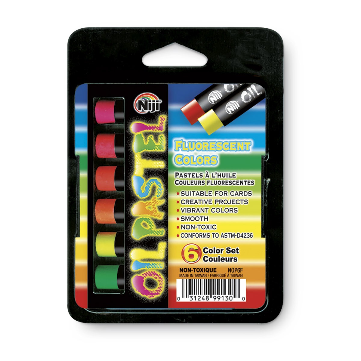 9730882-Niji® Oil Pastels - Fluorescent Colors - Set of 6