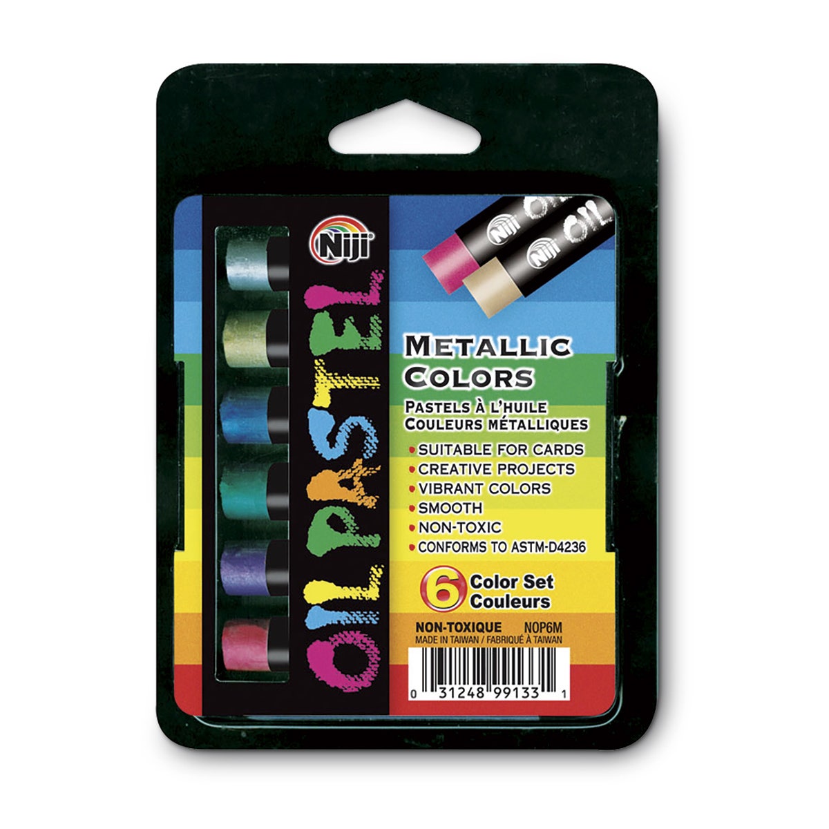 9730883-Niji® Oil Pastels - Metallic Colors - Set of 6