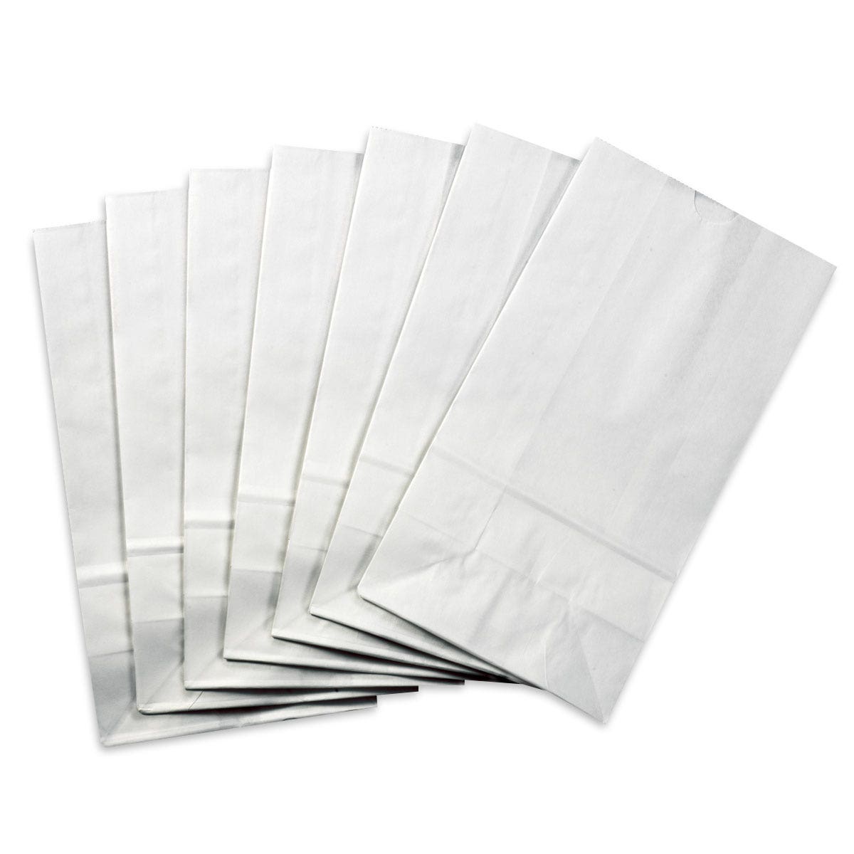9730898-Pacon® Gusset-Style Rainbow Paper Bags - White - Pkg. of 100