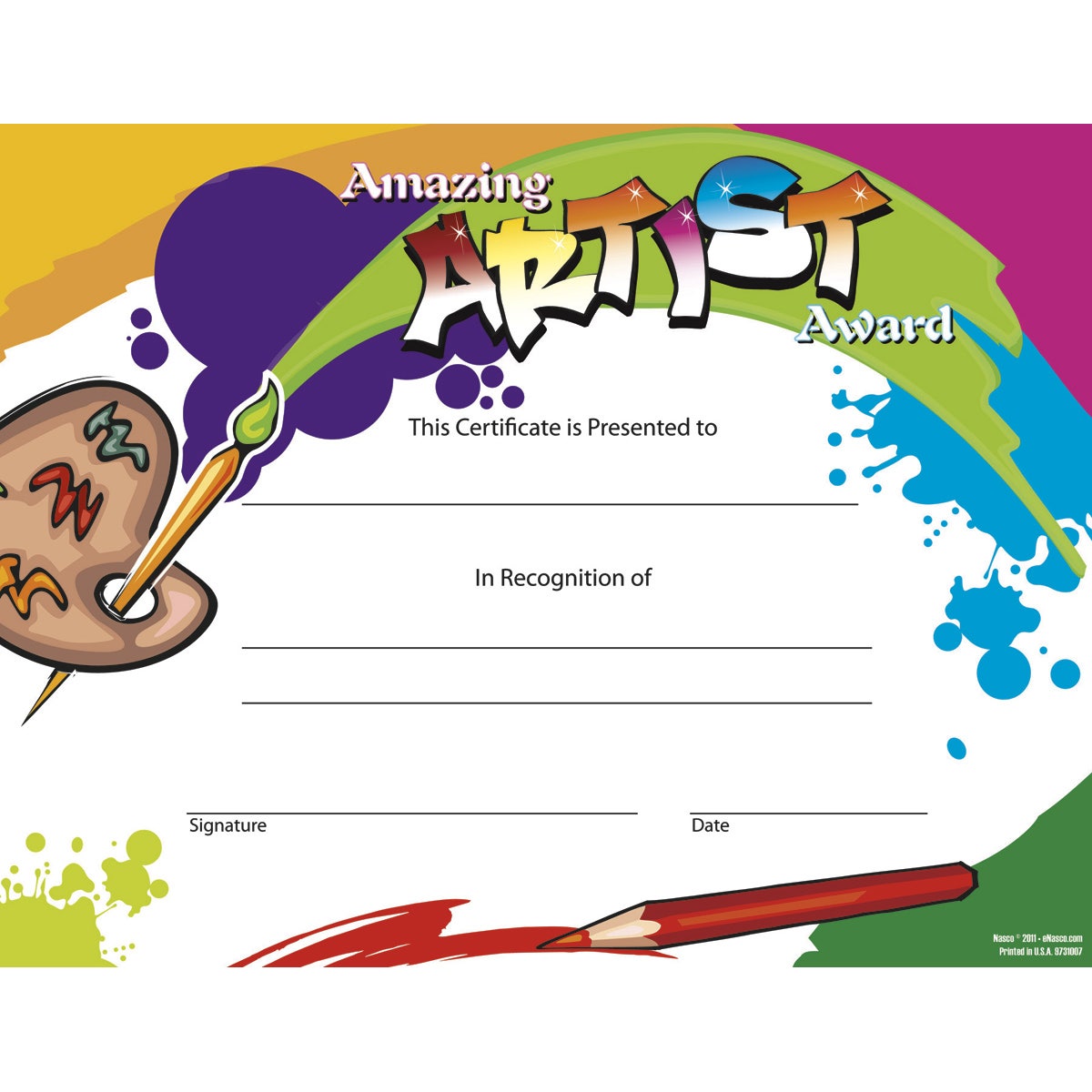 X00009731007-Artist Award Certificates