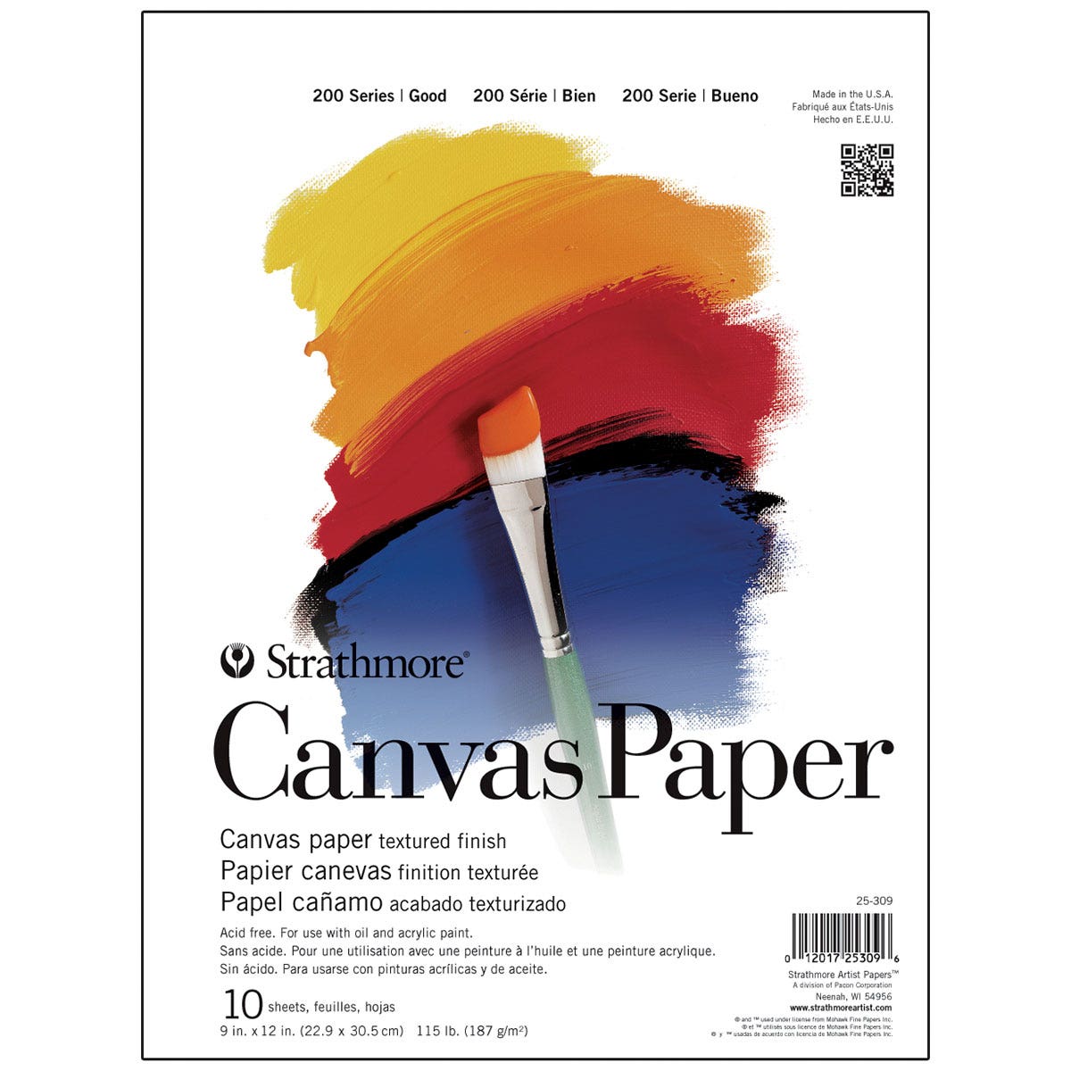 9731105-Strathmore Canvas Paper Student Art Pad - 10 Sheets - 115 lb.