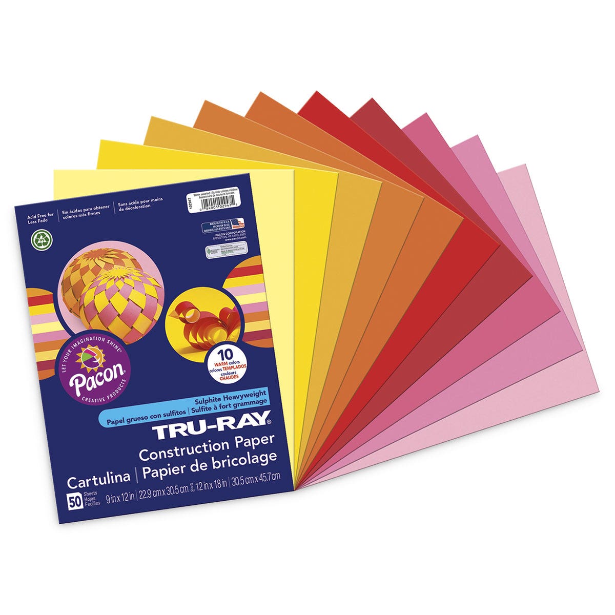 X00009731192-Pacon Construction Paper - Warm Assortment Package