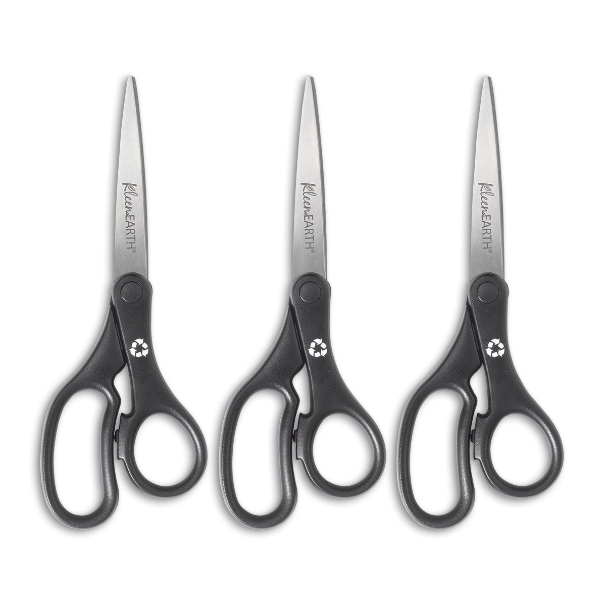 9731294-Westcott® KleenEarth® 8 in. Basic Scissors - Straight Handle - Set of 3