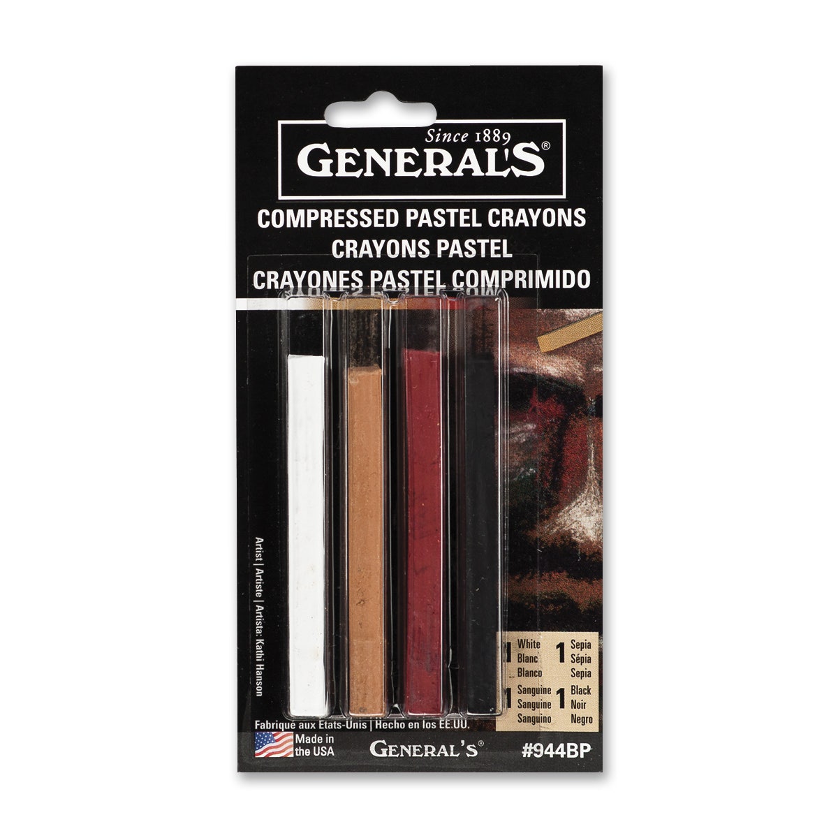 9731456-General’s® Compressed Pastel Crayons - Set of 4