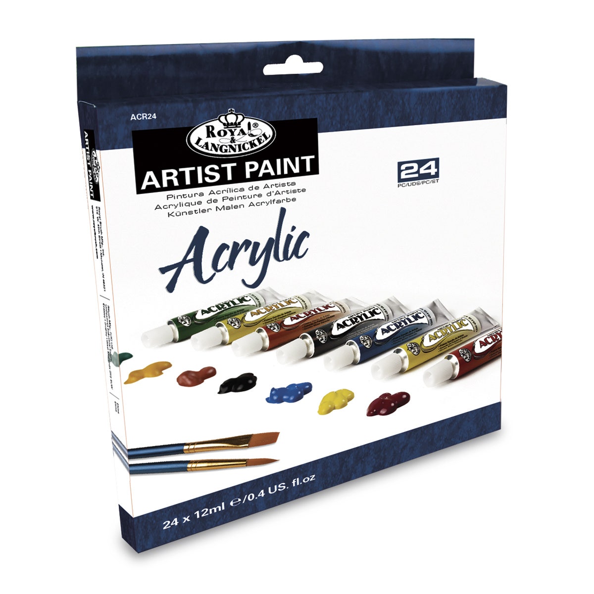 9731598-Royal Brush® Essentials™ Acrylic Paint Set of 24 - 0.4-oz. (12 ml) Tubes