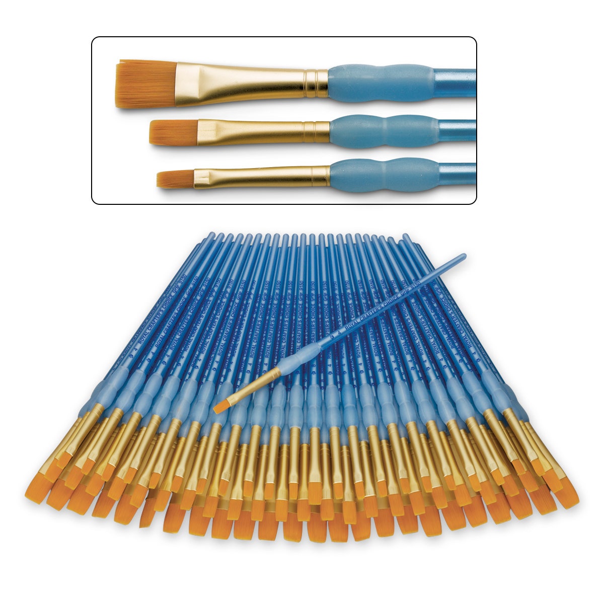 X00009731915-Royal Brush® Scholastic Choice Brushes - Set of 72 Golden Taklon