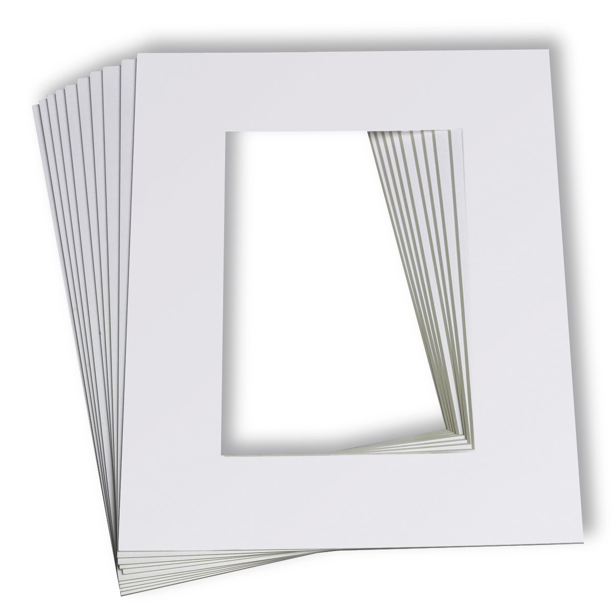 X00009731965-Beveled Edge White Mats - Pkg. of 10