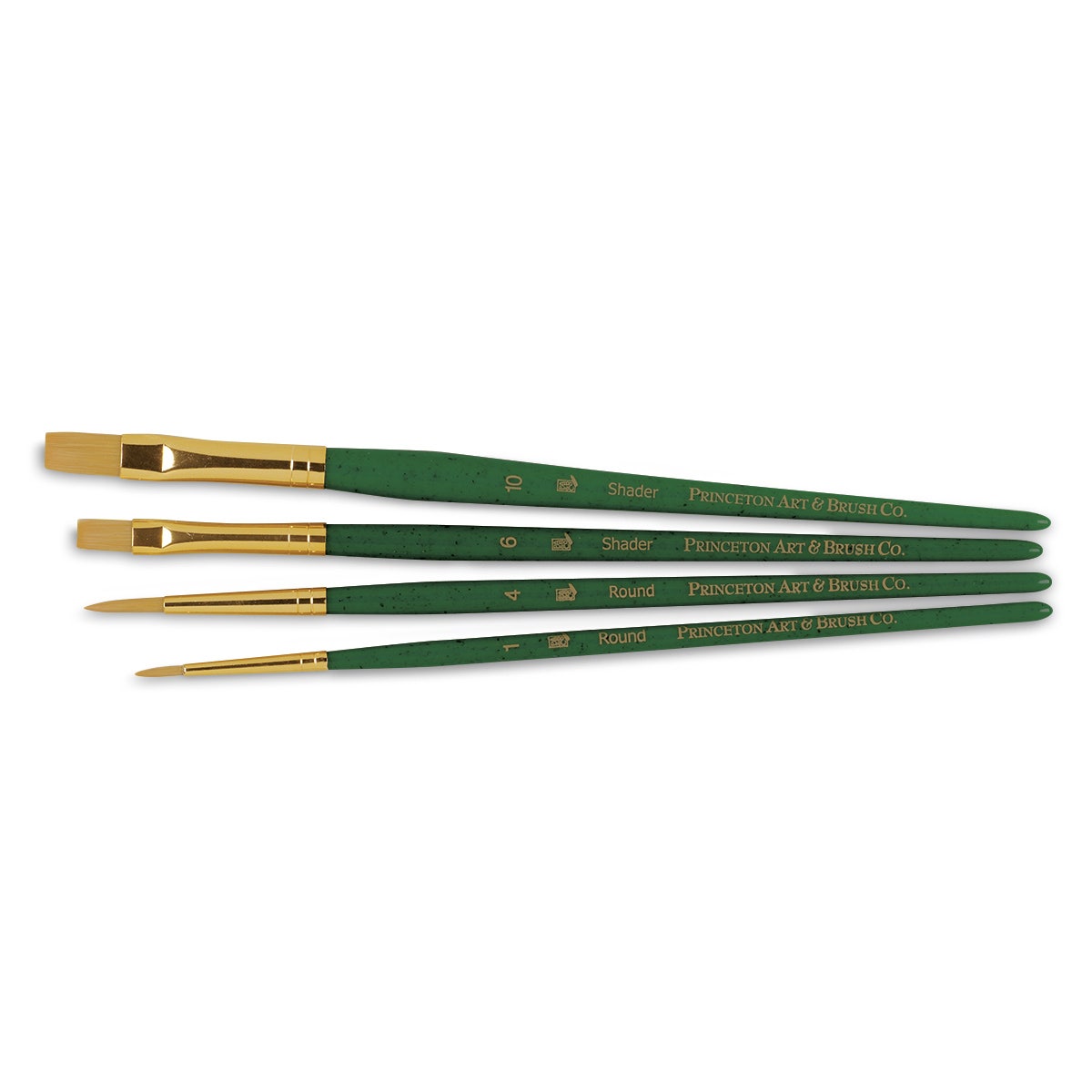 X00009732509-Set No. 1 - Princeton RealValue™ Golden Taklon Short-Handle Paint Brushes