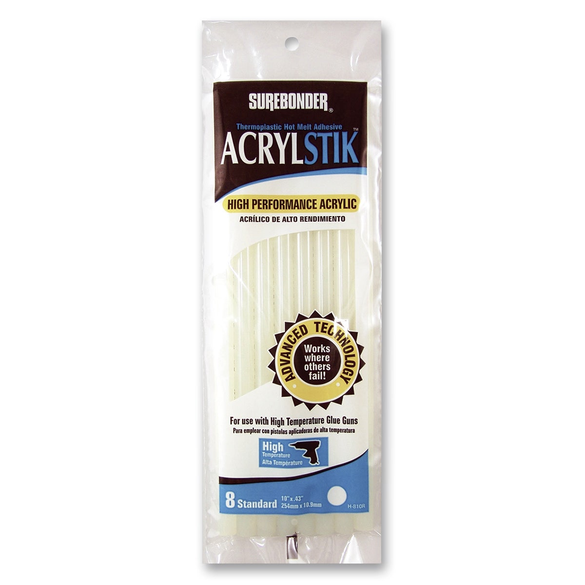 9732974-Tough Stik™ High-Performance Glue Sticks - Pkg. of 8 - 10 in. x 1/2 in.