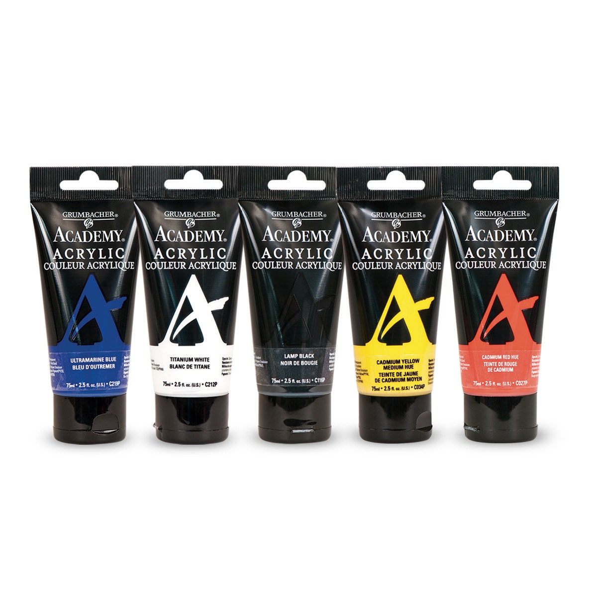 9733005-Grumbacher® Academy® Acrylics 5-Color Basic Set