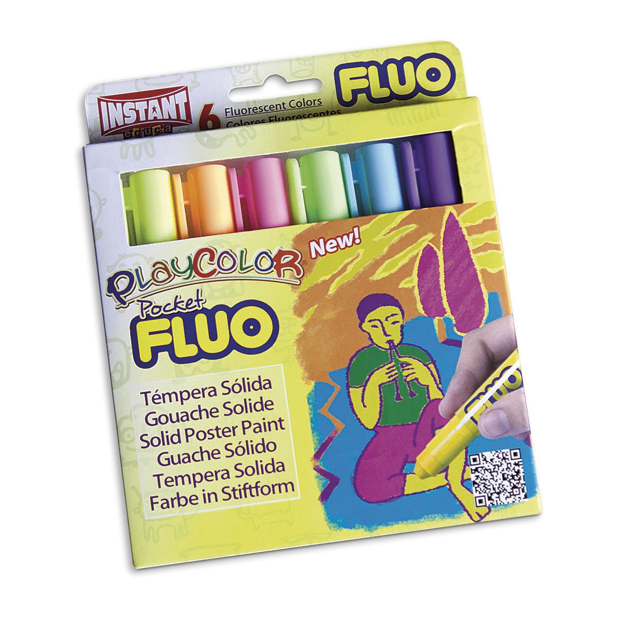 X00009733386-Jack Richeson® PlayColor® Tempera Sticks - Pkg. of 6 Fluorescent Colors