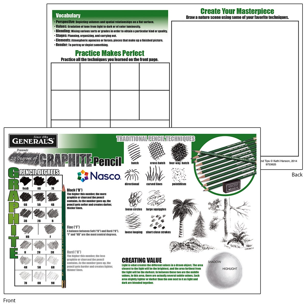 9733625-Nasco Graphite Pencil Techniques TearPad™, 11 in. x 17 in. - 50 Sheets