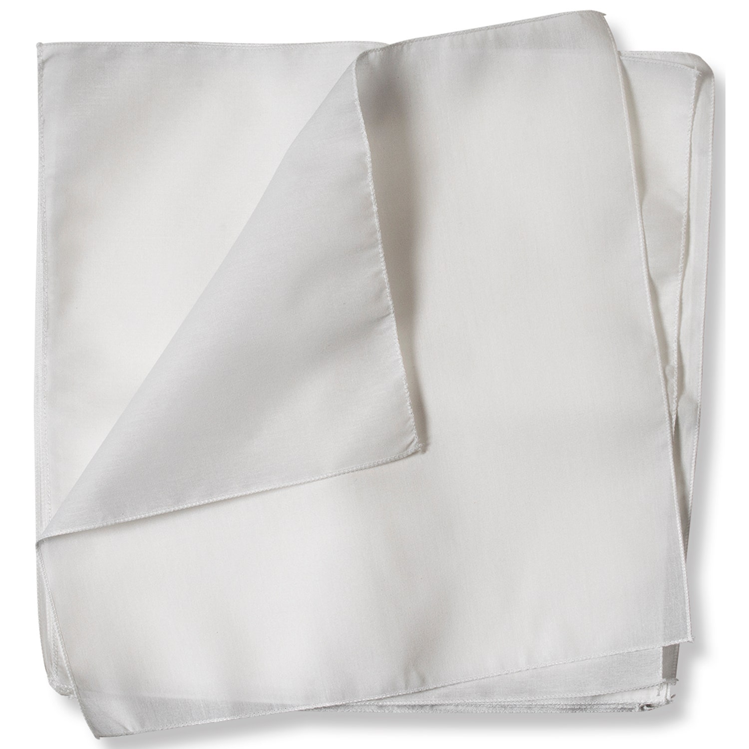 X00009733720-White Bandanas - 100% Cotton - Set of 12