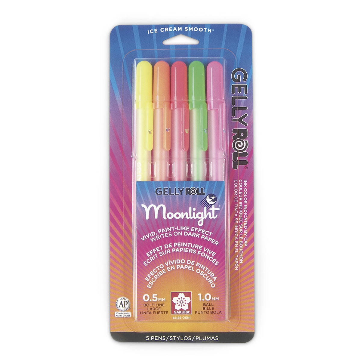 9734214-Sakura® Moonlight® Dawn Gelly Roll® Gel Ink Pens - Medium Point - Set of 5