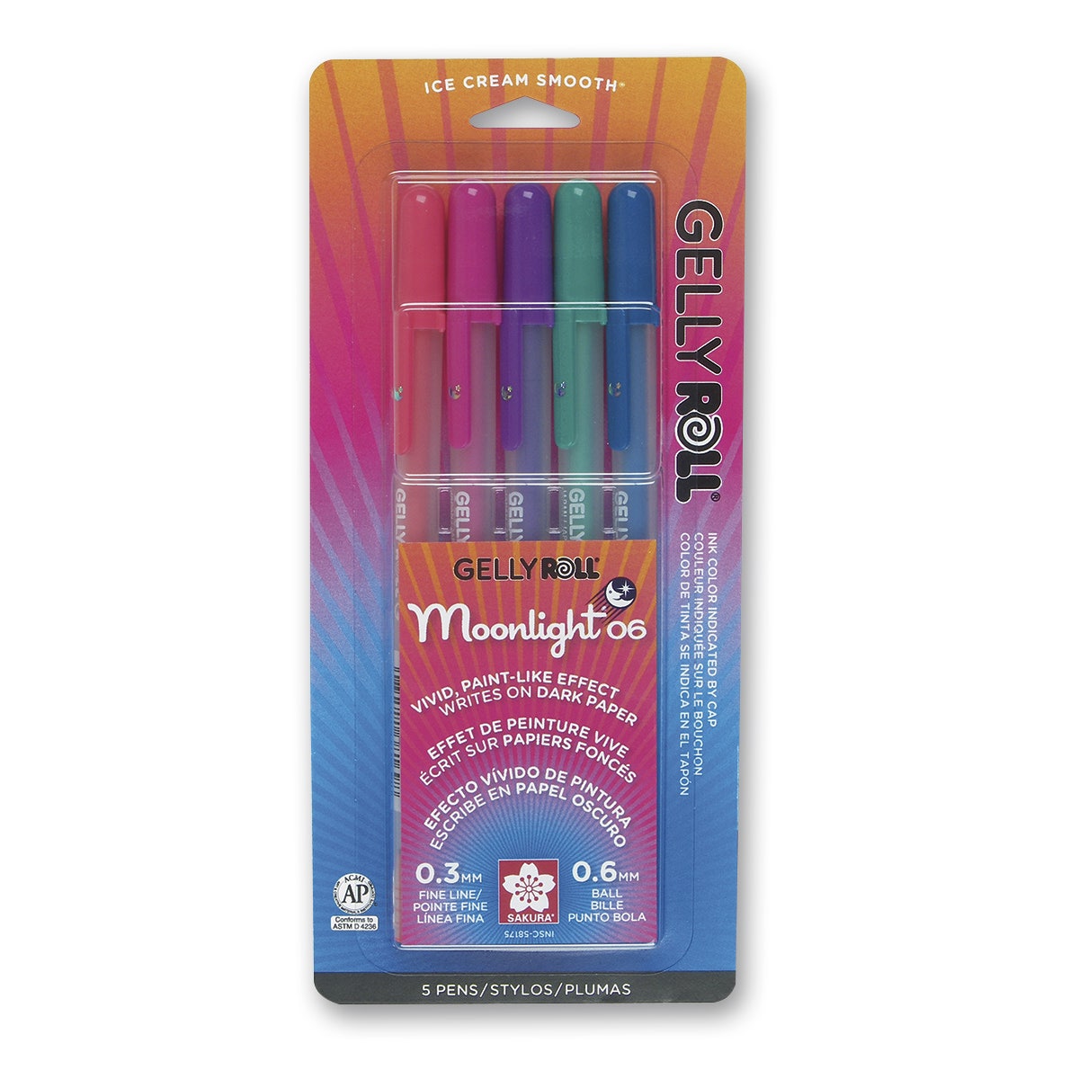 9734464-Sakura® Moonlight® Dusk Gelly Roll® Gel Ink Pens - Fine Point - Set of 5