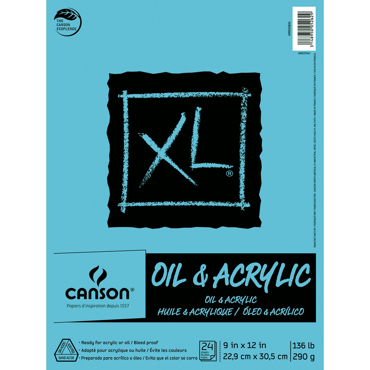 X00009734685-Canson XL Oil and Acrylic Paper Pad