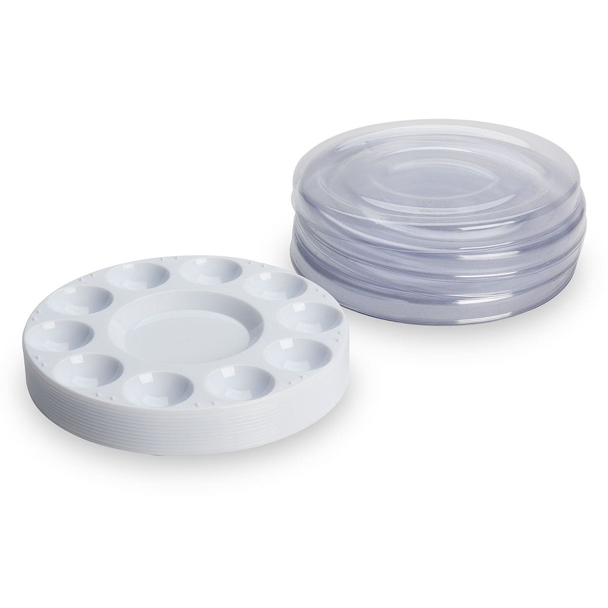 9734807-Jack Richeson® 10-Well Watercolor Palette with Cover - Pkg. of 12