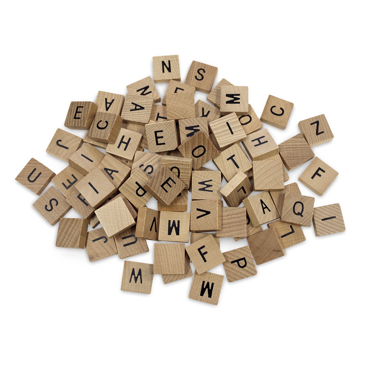 9735026-Wooden Alphabet Tiles - 3/4 in. x 3/4 in. - Pkg. of 80