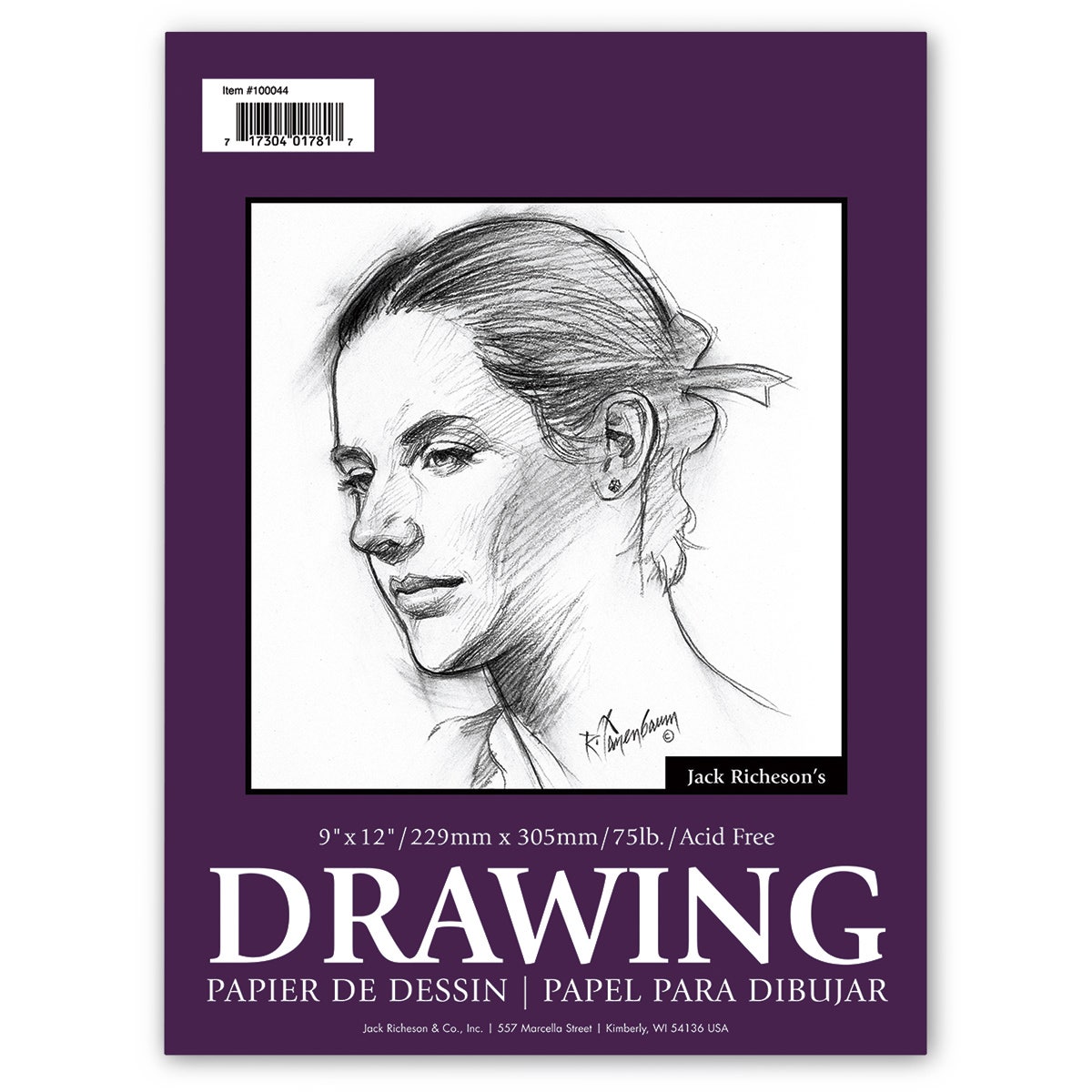 9735310-Jack Richeson® Drawing Pad - 75 lb. - 70 sheets - 9 in. x 12 in.