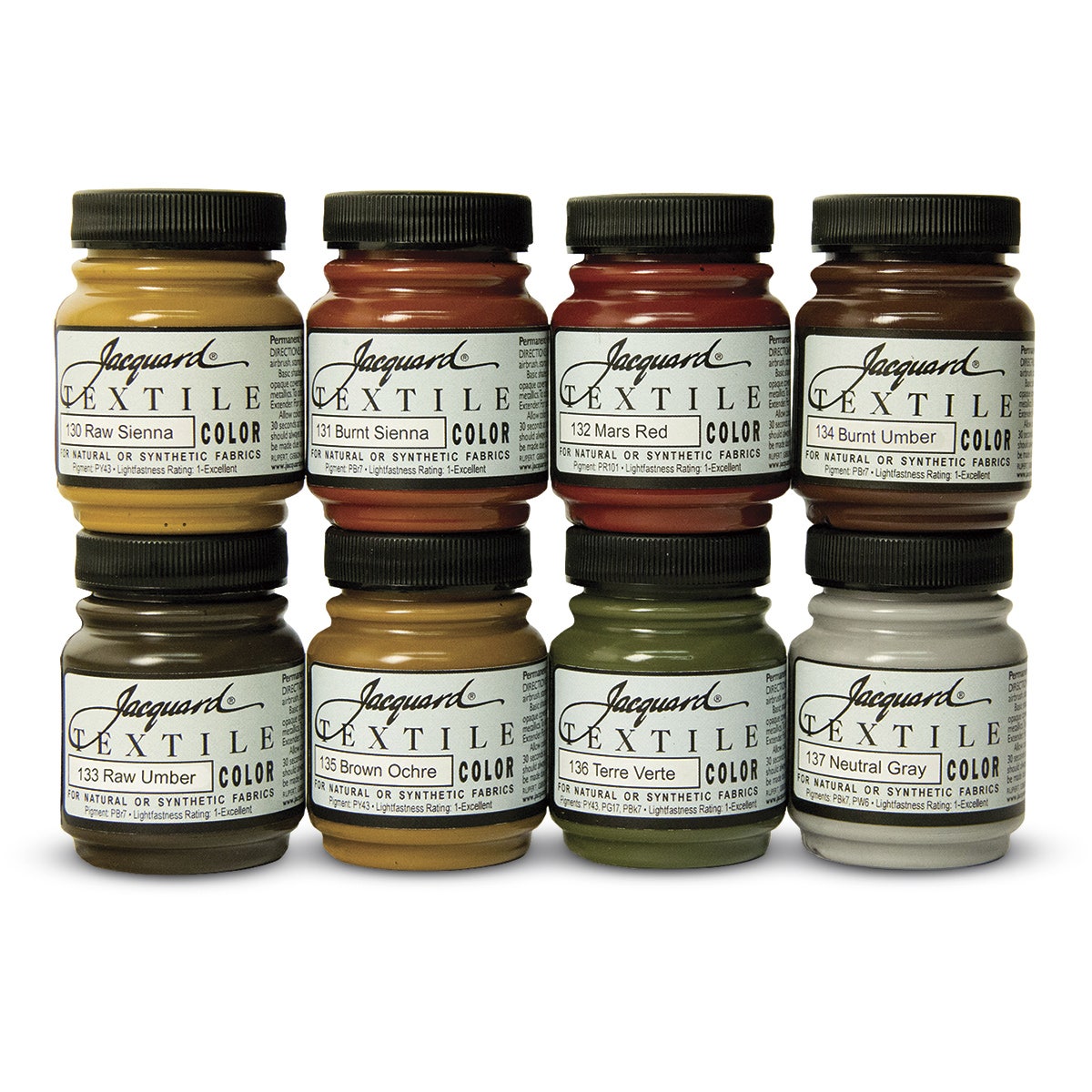 9735484-Jacquard® Textile Earth Colors - Set of 8 - 2-1/4 oz.