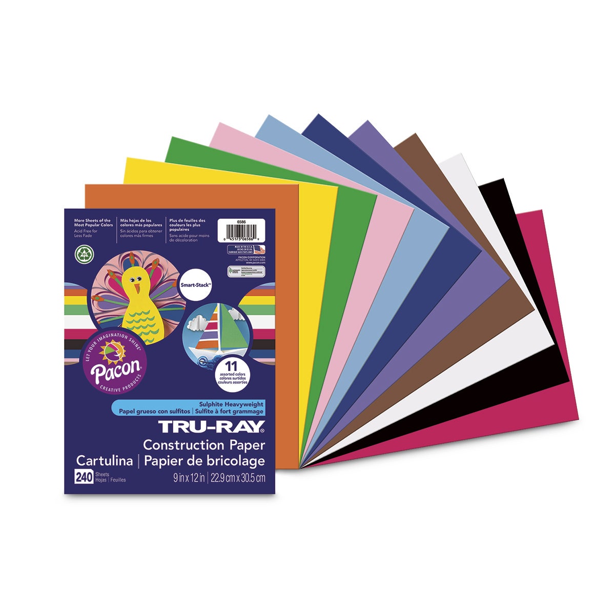 X00009735639-Pacon Tru-Ray Sulphite Construction Paper - SmartStack Assortment