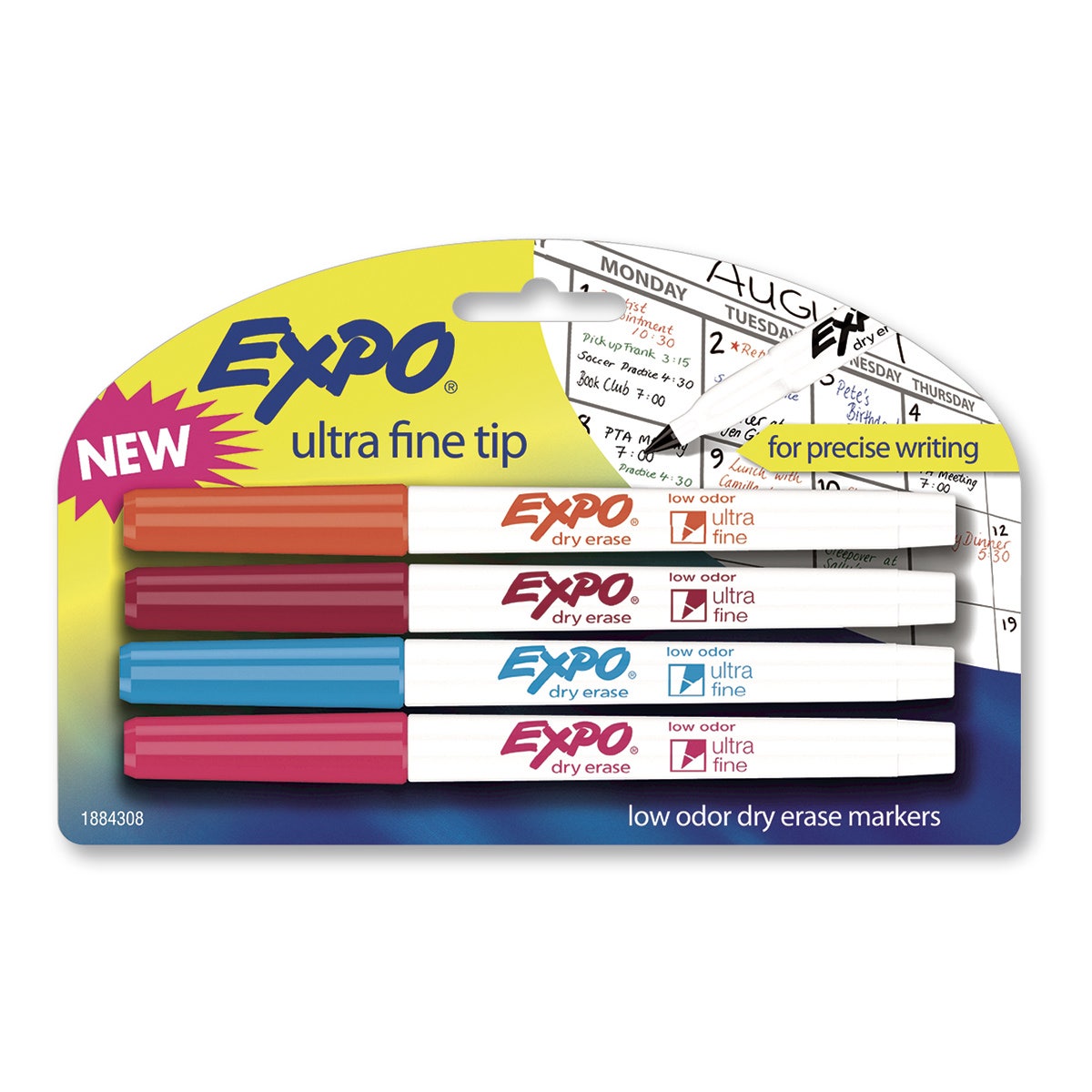9735658-EXPO® Low-Odor Dry-Erase Markers - Set of 4 Fashion Colors - Ultra-Fine Tip