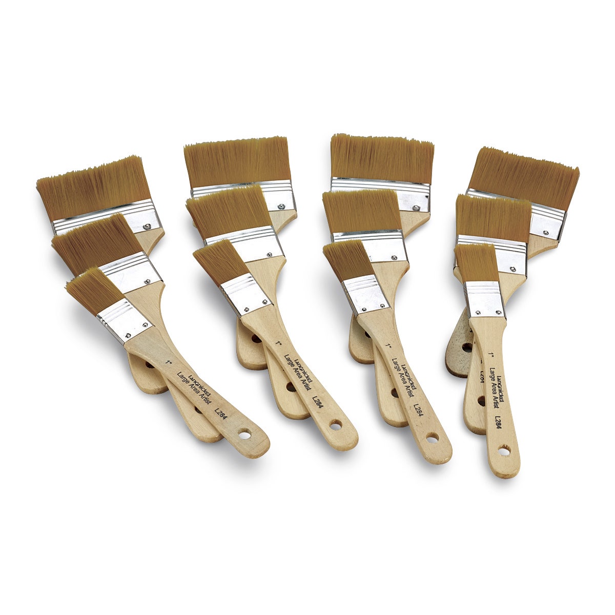 9735835-Royal Brush® Golden Taklon Large-Area Brushes - Set of 12