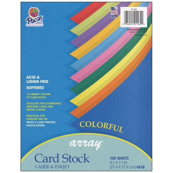 9735846-Pacon® Array® Card Stock - Assorted Colors