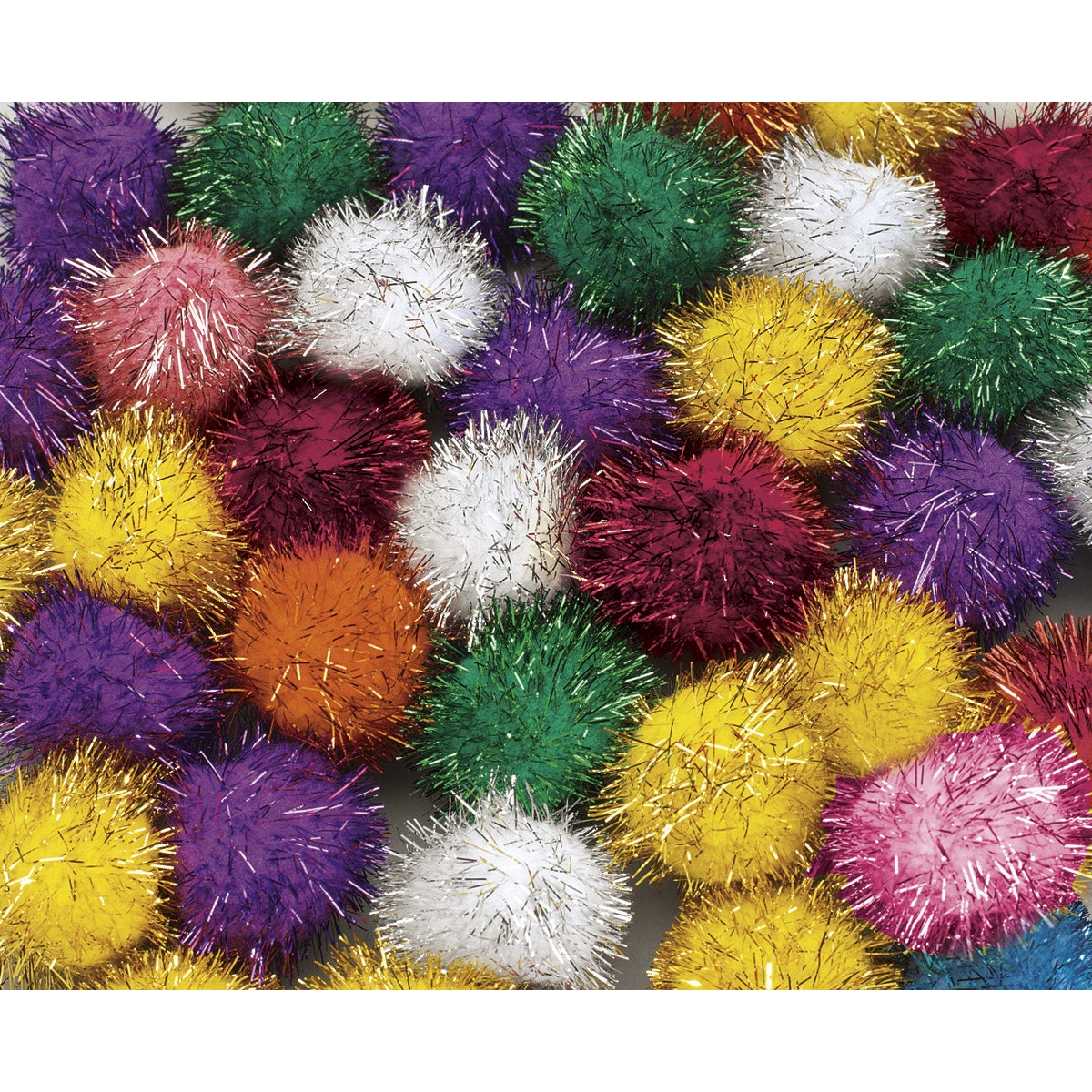 9735941-Pacon® Glitter Poms Rainbow Assortment